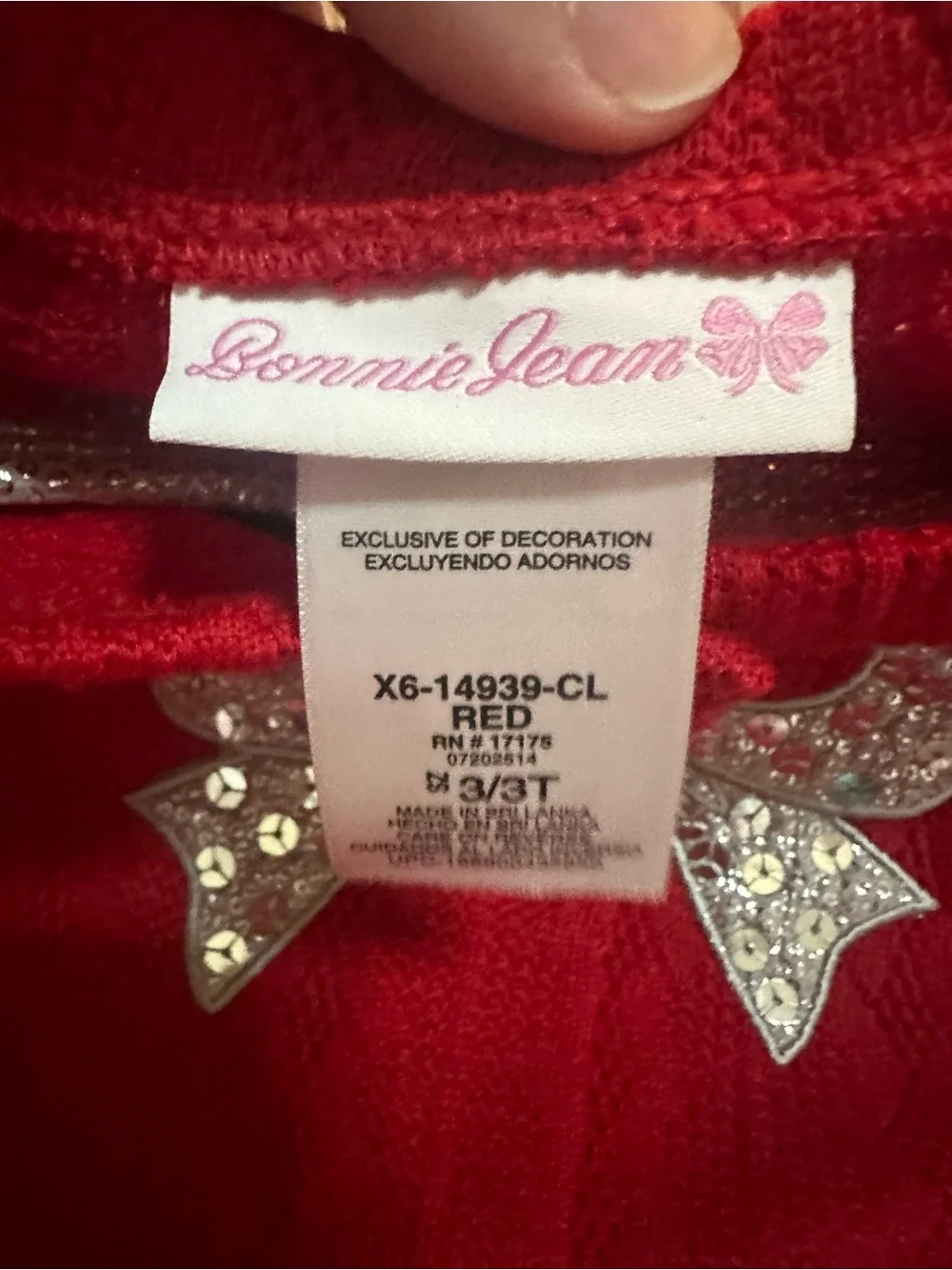 Bonnie Jean Girls 3T NWT Silver Dress Red Cardigan 2-Piece Holiday Outfit